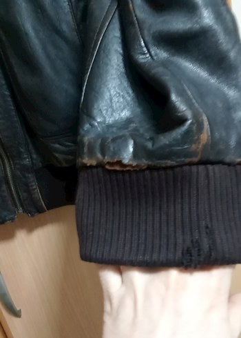 Siyah Deri Biker Ceket, Bol Kesim, Tokalı - Görsel 5