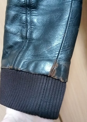 Siyah Deri Biker Ceket, Bol Kesim, Tokalı - Görsel 4