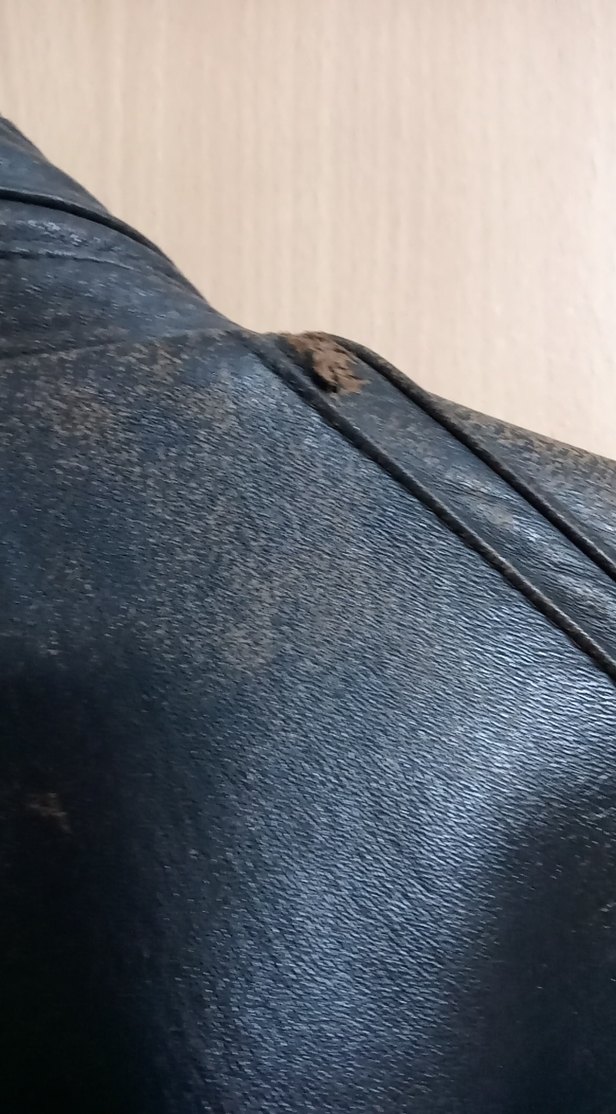 Siyah Deri Biker Ceket, Bol Kesim, Tokalı - Görsel 2