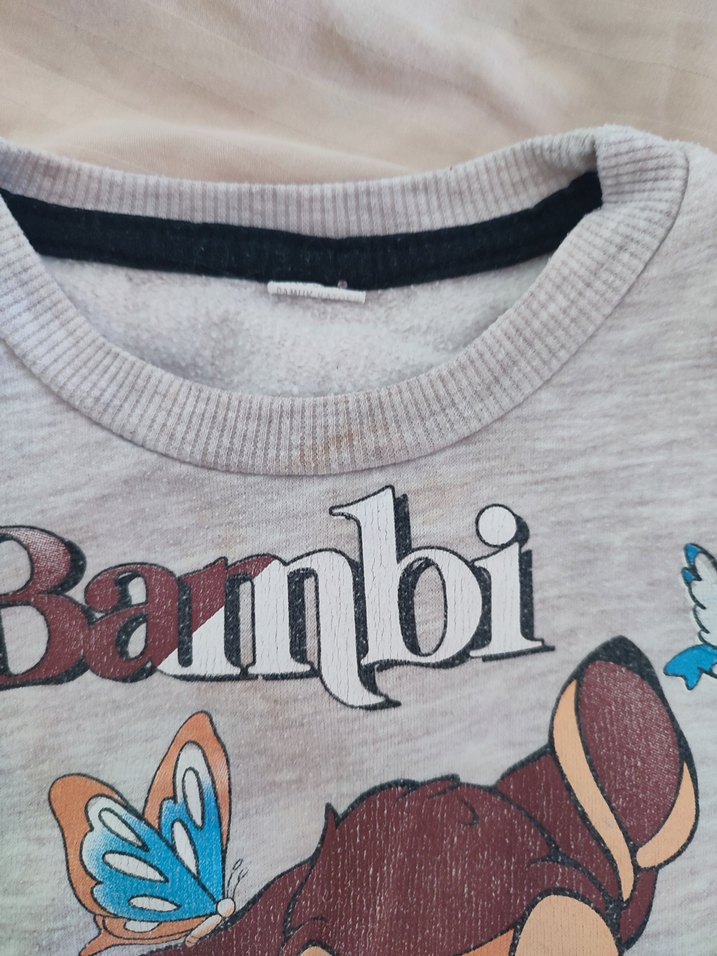 Kız Çocuk Gri Bambi Baskılı Sweatshirt - Görsel 3