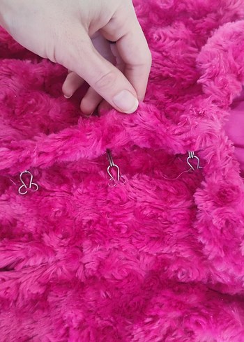 Pembe çocuk  Kürklu Mont - Görsel 2