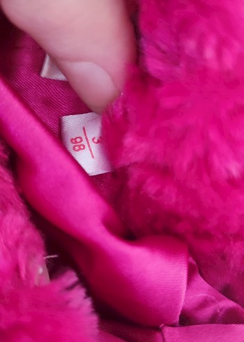 Pembe çocuk  Kürklu Mont - Görsel 4