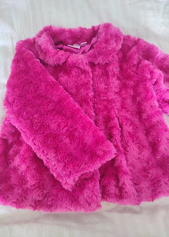 Pembe çocuk  Kürklu Mont - Görsel 5