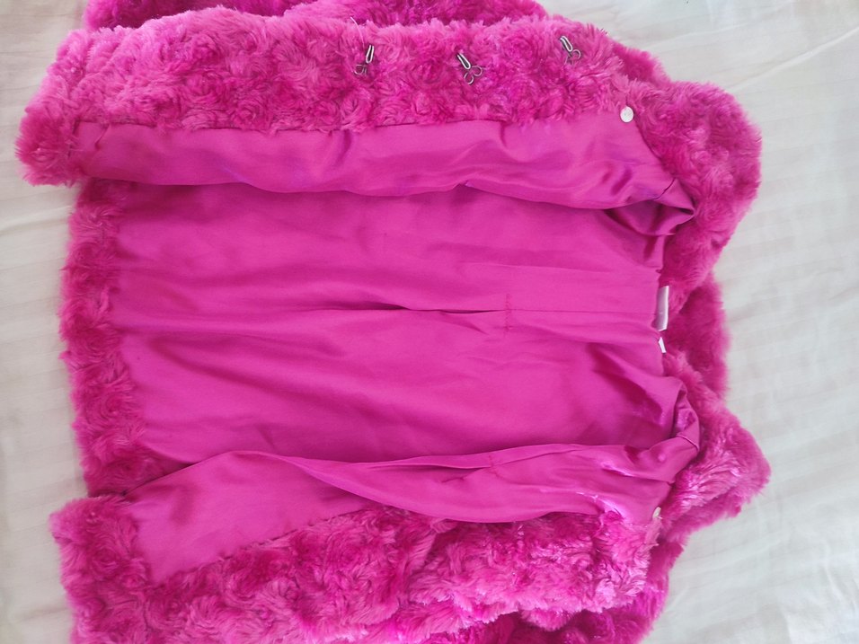 Pembe çocuk  Kürklu Mont - Görsel 3