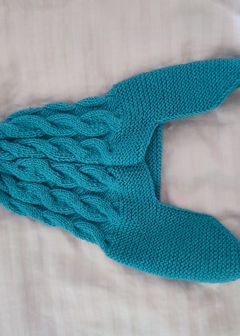 Turkuaz Örgü çocuk sapka - Görsel 2