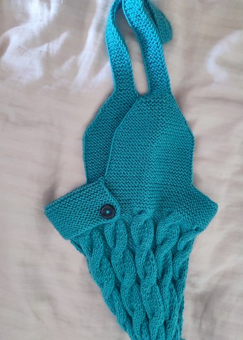 Turkuaz Örgü çocuk sapka - Görsel 3