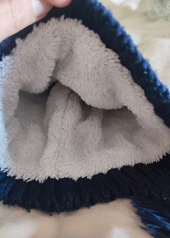 Nakışlı Mavi Örgü Erkek Bere - Görsel 3