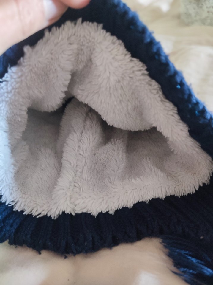 Nakışlı Mavi Örgü Erkek Bere - Görsel 3