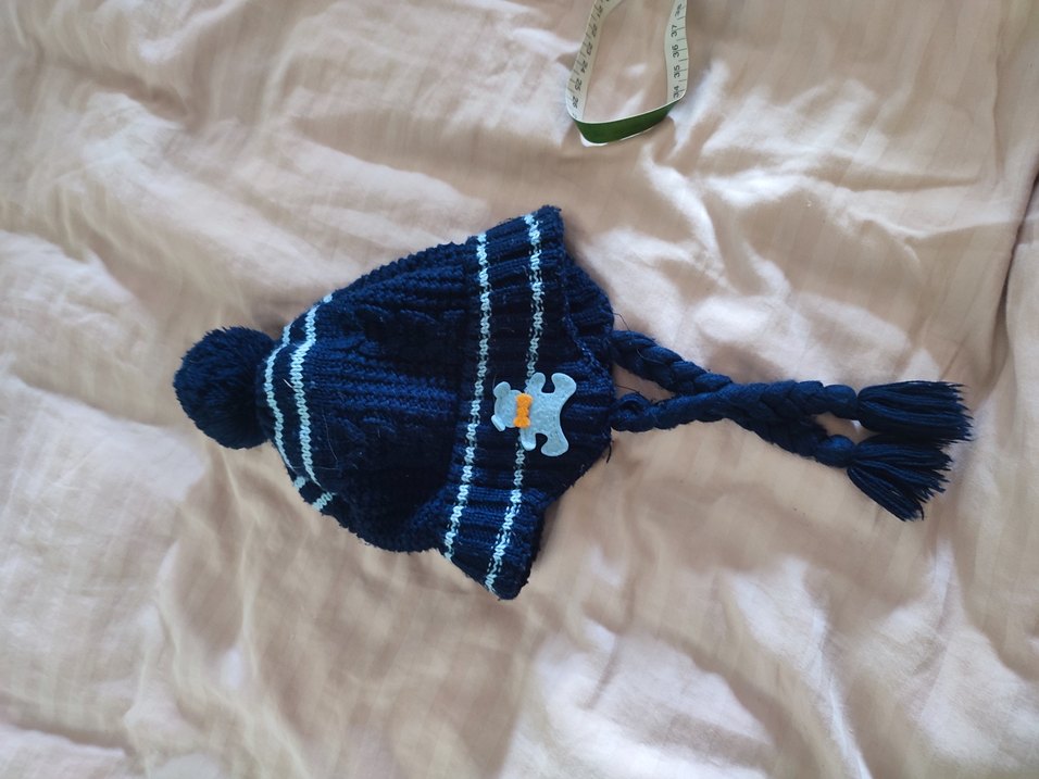 Nakışlı Mavi Örgü Erkek Bere - Görsel 2