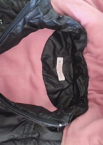 Kapüşonlu, Fermuarlı Siyah kız Çocuk Yelek - Görsel 2