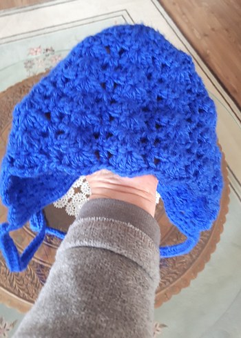 Dantel Model Örgü Bone Bere - Görsel 2