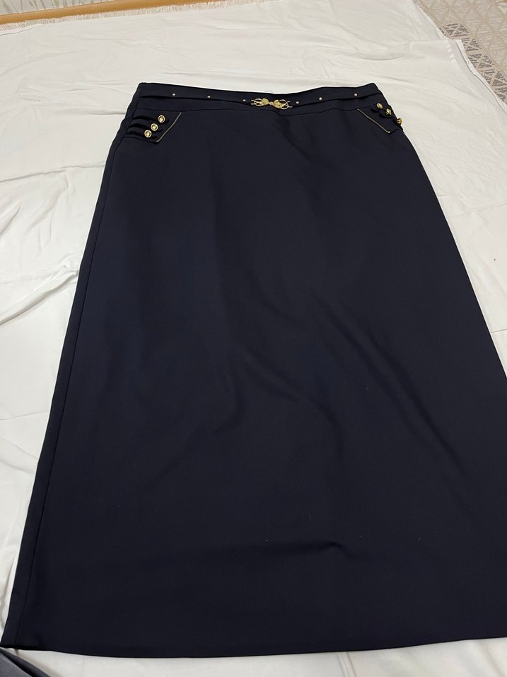 Siyah Kemerli Uzun Kadın Etek - Görsel 2