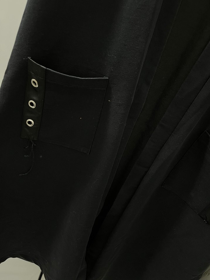 Düğmeli Siyah Midi Kadın Yelek - Görsel 3