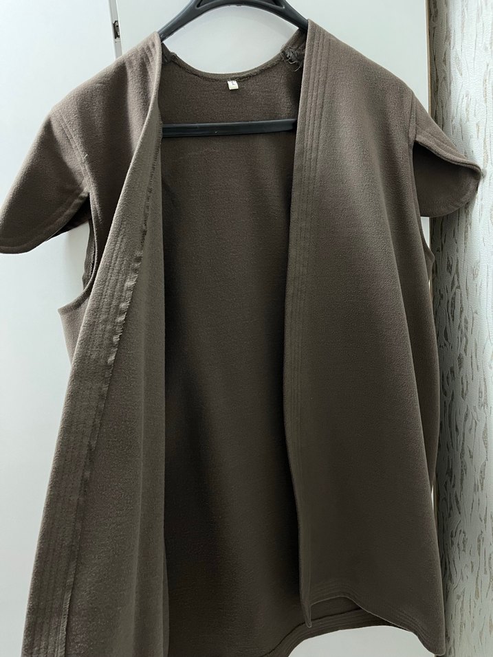 Erkek bej Midi Salaş Kısa Kollu yelek - Görsel 3