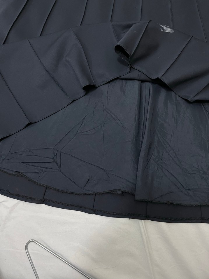 Lacivert Pilili Uzun Kadın Etek - Görsel 4