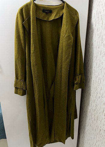 Kadın Haki Uzun Keten Salaş Trençkot - Görsel 2