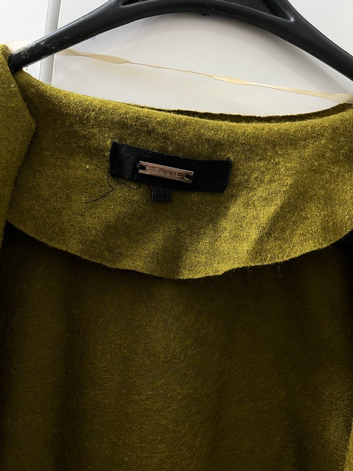 Kadın Haki Uzun Keten Salaş Trençkot - Görsel 4