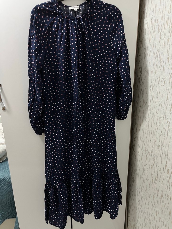 Puantiye Desenli V Yakalı Hamile Bluzu - Görsel 4