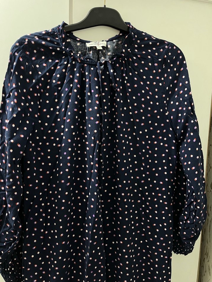 Puantiye Desenli V Yakalı Hamile Bluzu - Görsel 3