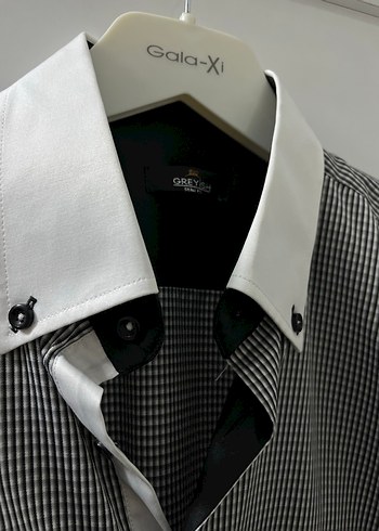 Gri Kareli Uzun Kollu Erkek Gömlek - Görsel 4