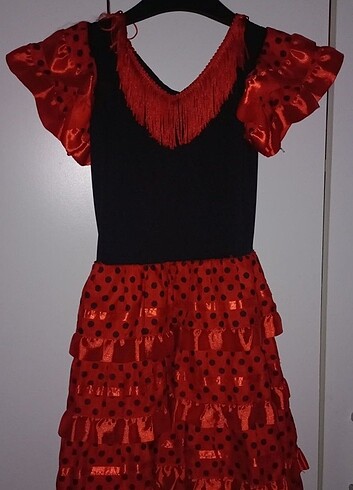 5 Yaş Beden kırmızı Renk İspanyol elbise