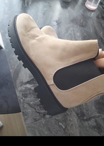 Bej Süet erkek Botları Blok Topuklu - Görsel 4