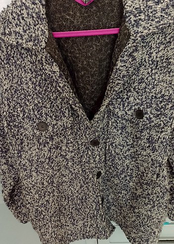 Düğmeli Gri Yün  Midi Kaban - Görsel 8