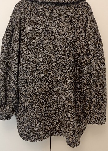 Düğmeli Gri Yün  Midi Kaban - Görsel 9