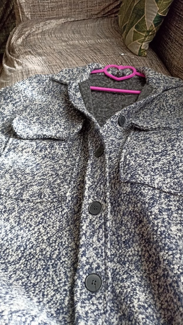 Düğmeli Gri Yün  Midi Kaban - Görsel 2