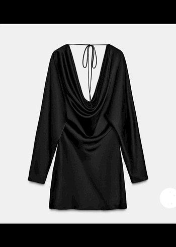 Zara akıcı yaka saten  Elbise - Görsel 5
