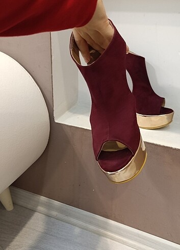 38 Beden bordo Renk ABİYE AYAKKABI