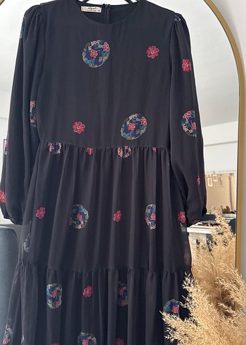 Uzun Siyah Bohem Kadın Elbise - Görsel 3