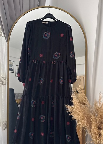 Uzun Siyah Bohem Kadın Elbise - Görsel 2