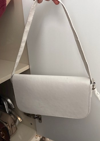Minimalist Beyaz Deri Kadın Çanta - Görsel 2