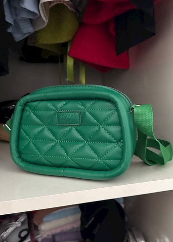 Deri Yeşil Kadın Günlük Çanta - Görsel 2