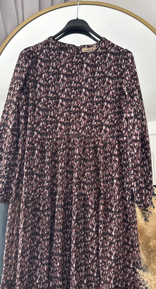 Kahverengi Bohem Uzun Kadın Elbise - Görsel 3