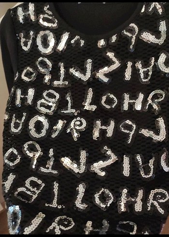 Kız Çocuk Siyah Payetli Uzun Kollu Tişört - Görsel 2