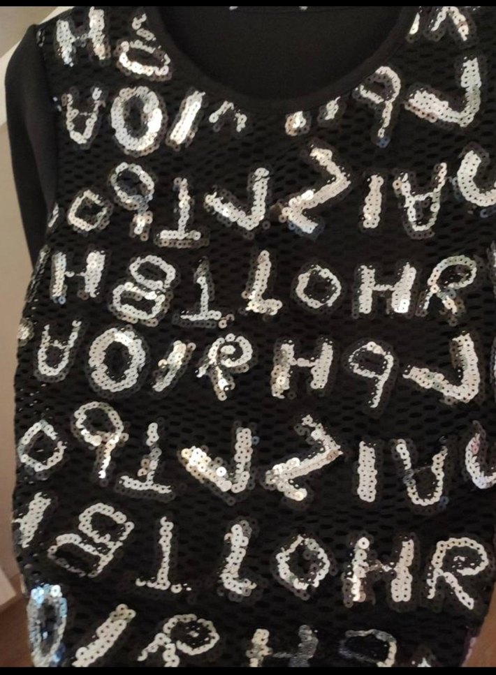 Kız Çocuk Siyah Payetli Uzun Kollu Tişört - Görsel 2