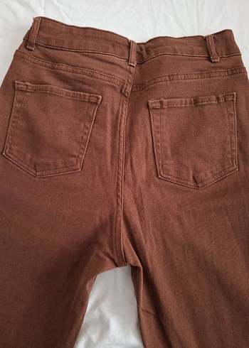 Kadın Kahverengi Süet Boyfriend Pantolon - Görsel 5