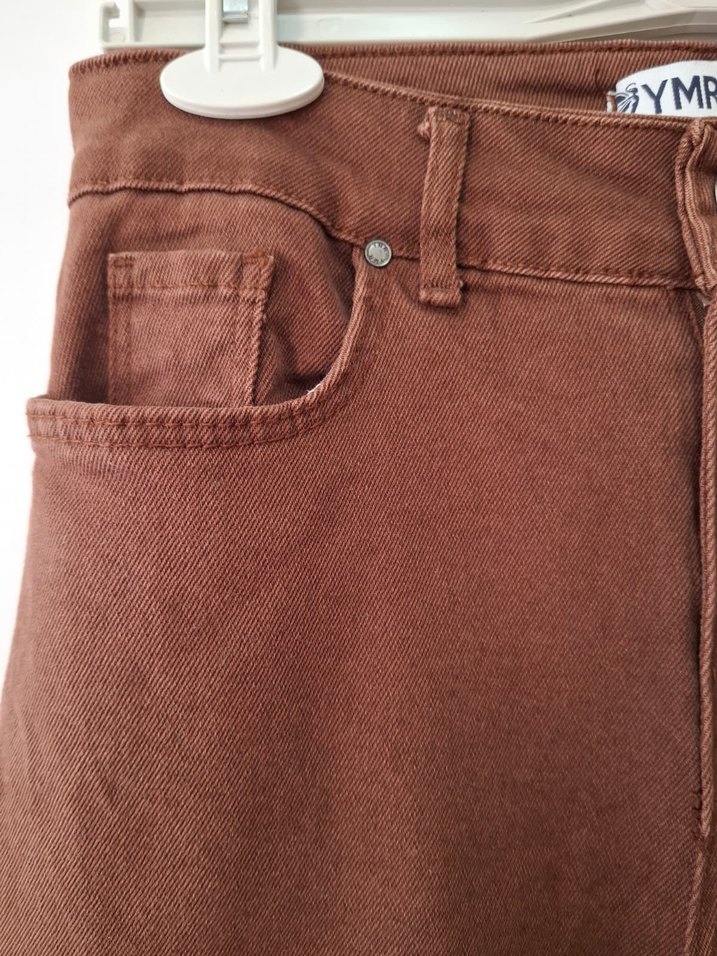 Kadın Kahverengi Süet Boyfriend Pantolon - Görsel 4