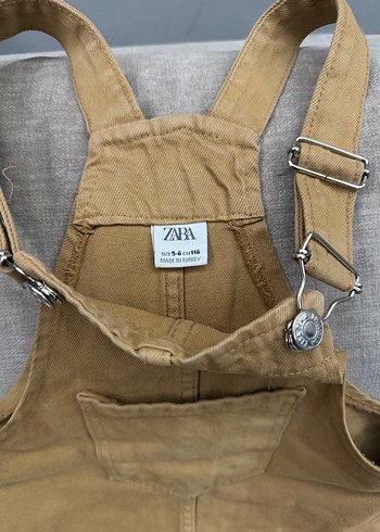 Kahverengi Erkek Çocuk Askılı Bol Kesim Kot Tulum - Görsel 2