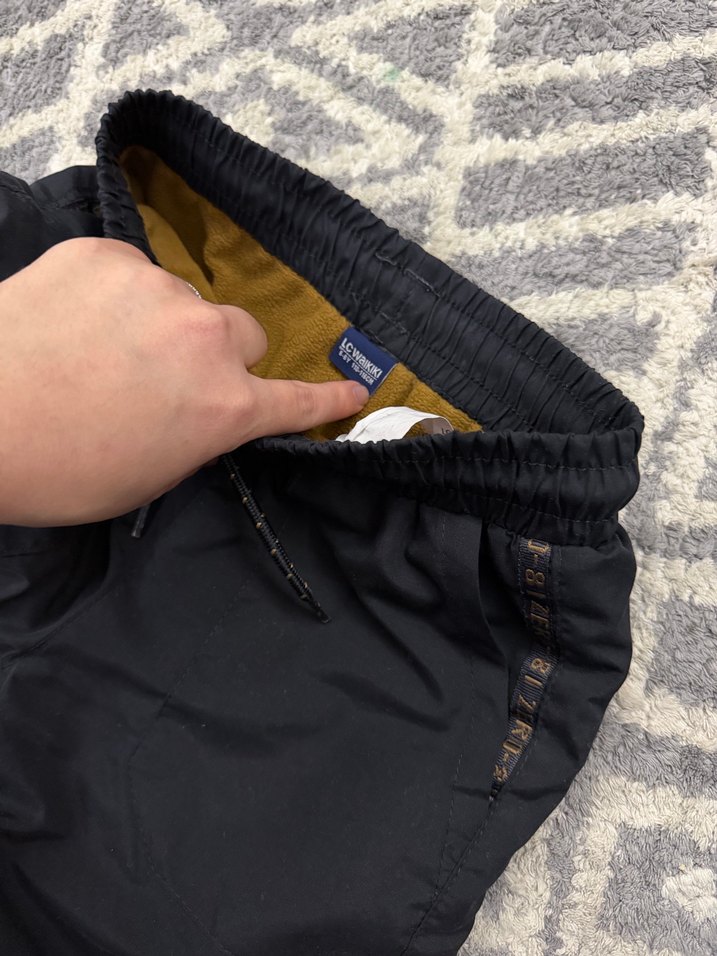 Erkek Siyah Rahat Kemerli Outdoor Eşofman Lc Waikiki içi polar - Görsel 2