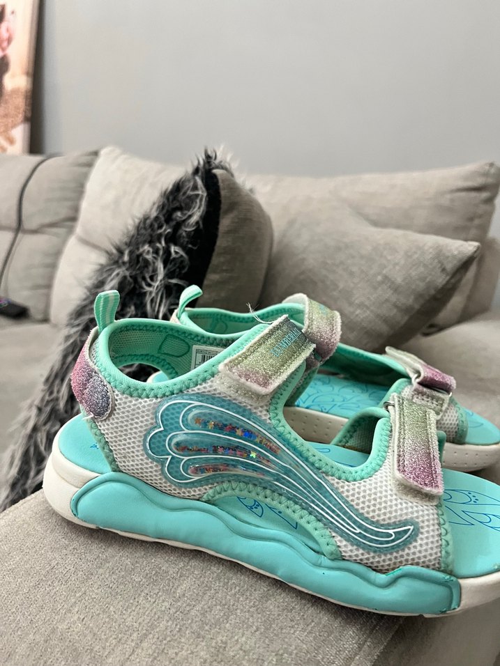 Kız Çocuk Turkuaz Cırt Cırtlı Spor Sandalet Lumberjack - Görsel 4