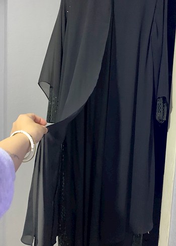 Haki Uzun Drapeli Gotik Kadın Elbise - Görsel 2