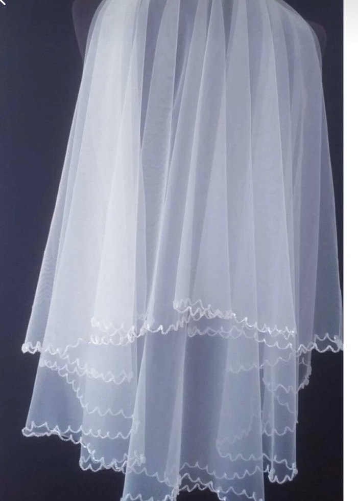 Beyaz Kat  Dantelli Duvak - Görsel 3