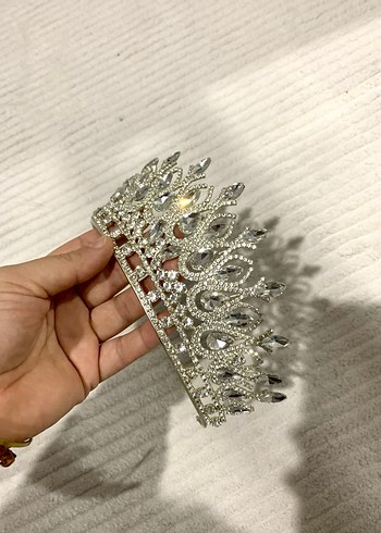 Işıltılı Beyaz Düğün Tacı - Görsel 3