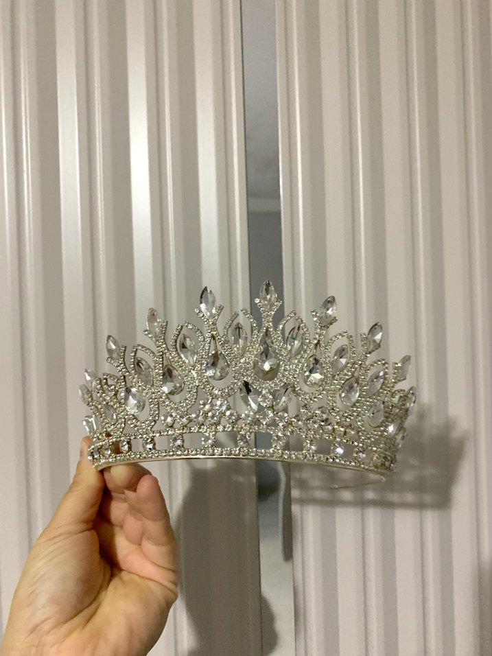 Işıltılı Beyaz Düğün Tacı - Görsel 4