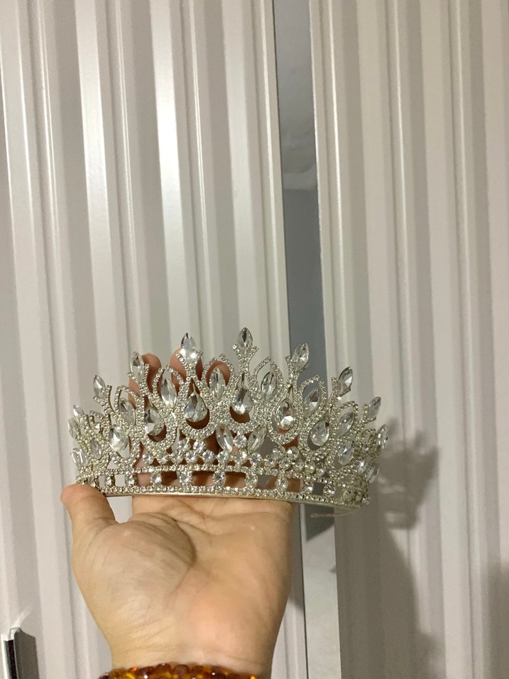 Işıltılı Beyaz Düğün Tacı - Görsel 2