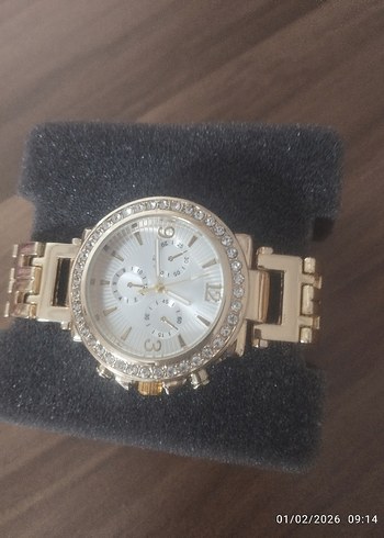 Kadın Parlak Altın Kemerli Saat - Görsel 8