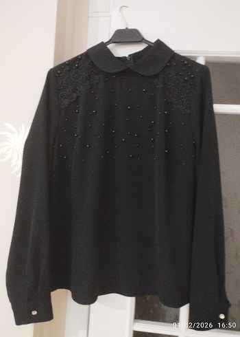 Uzun Kollu Siyah Gotik Gömlek - Görsel 14